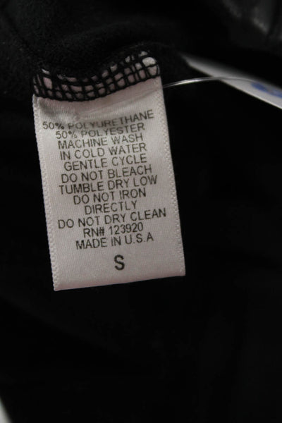 LA Made Women Cropped Ankle Biker Pants Black Zip Size S