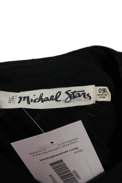 Michael Stars Women Black Collared Button-Up Blouse Long Sleeve Size One Size