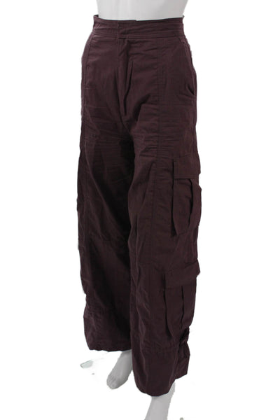Zara Men Cargo Pants Purple Army 100% Cotton Hook & Eye Size 30