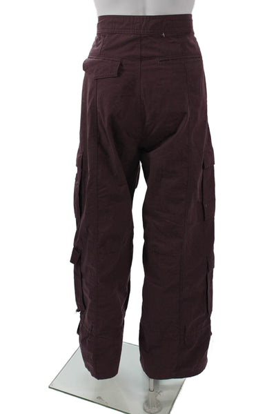 Zara Men Cargo Pants Purple Army 100% Cotton Hook & Eye Size 30