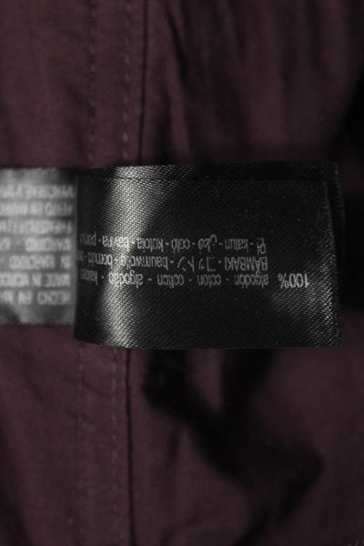 Zara Men Cargo Pants Purple Army 100% Cotton Hook & Eye Size 30