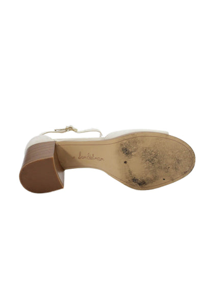 Sam Edelman Womens Suede Ankle Strap Susie Sandal Heels White Size 9 Medium