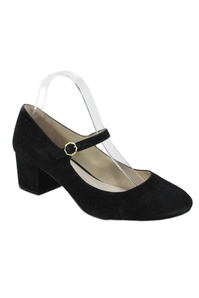 Louise et Cie Womens Suede Mary Jane Pumps Black Size 9.5 Medium