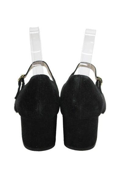 Louise et Cie Womens Suede Mary Jane Pumps Black Size 9.5 Medium