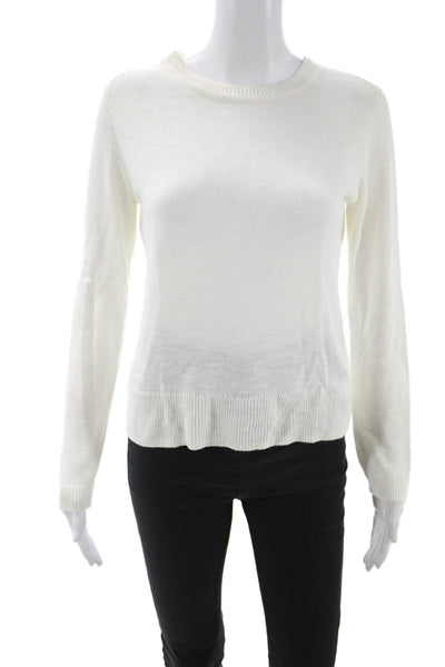 Banana Republic Unisex Pullover Sweater White Crew Neck Long Sleeve Size XS