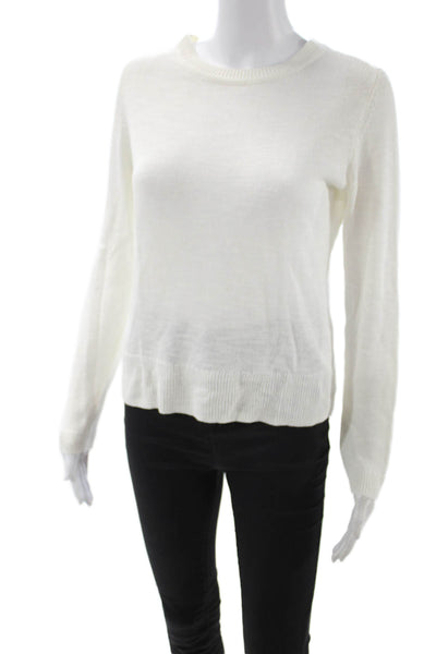 Banana Republic Unisex Pullover Sweater White Crew Neck Long Sleeve Size XS