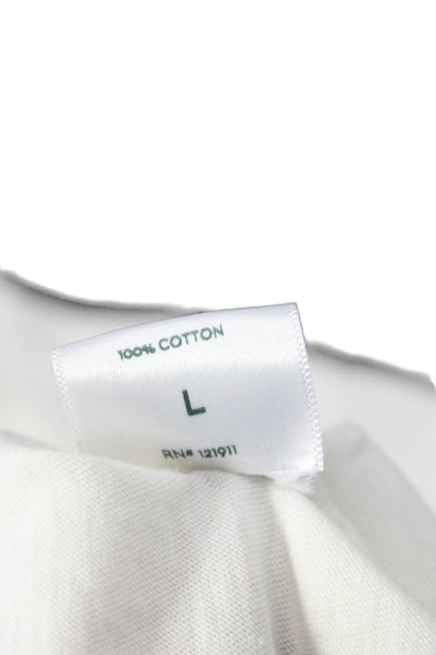 LNA Women Cropped T Shirt White Pima Cotton Short Sleeve Size L