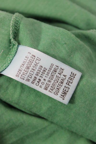 Standard James Perse Womens Basic V-Neck Long Sleeve Green T-Shirt Size 2