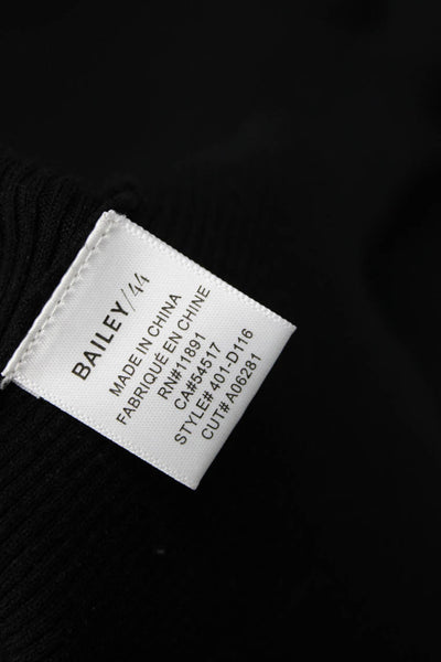Bailey 44 Women Basic Black Cotton Silk T-Shirt Crew Neck 3/4 Sleeve Size L