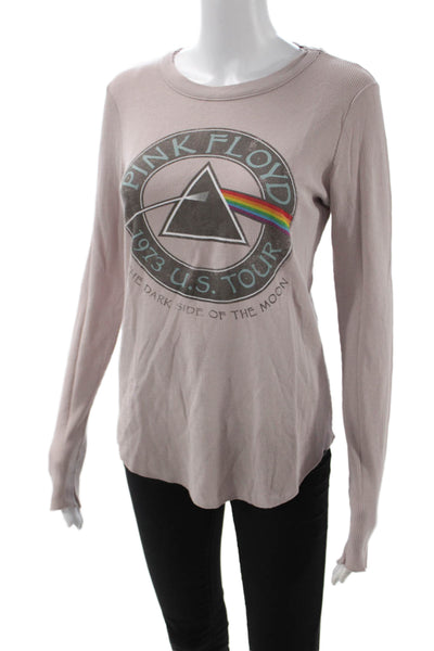 Chaser Womens Basic Graphic Music Crew Neck Long Sleeve T-Shirt Size S