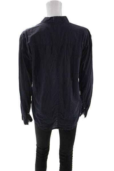 Standard James Perse Women Long Sleeve Button Up Dark Blue Cotton Size 1