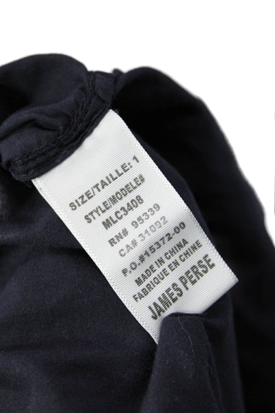 Standard James Perse Women Long Sleeve Button Up Dark Blue Cotton Size 1