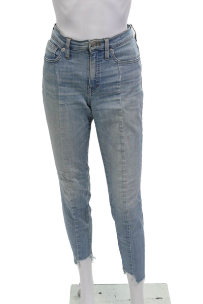 Madewell Womens Ankle Cropped Light Blue Mid Rise Jeans Size 28