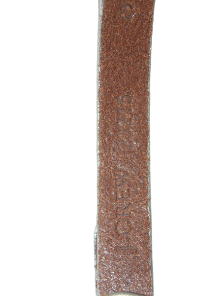 J Crew Womens Leather Braided Skinny Belt Gray Size S