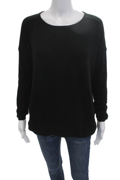 Vince Unisex Pullover Black 100% Cashmere Long Sleeve Size S
