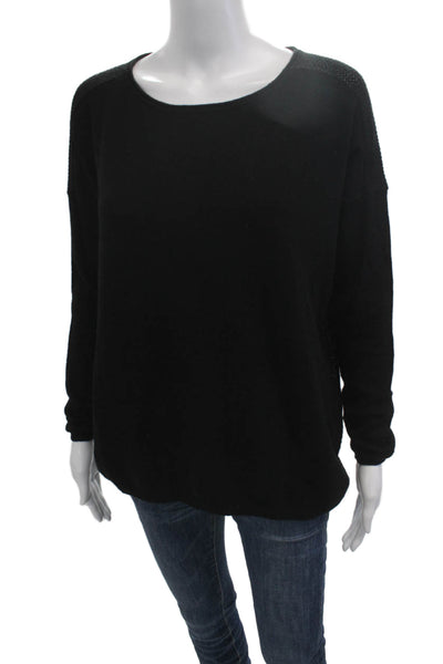 Vince Unisex Pullover Black 100% Cashmere Long Sleeve Size S