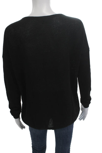 Vince Unisex Pullover Black 100% Cashmere Long Sleeve Size S