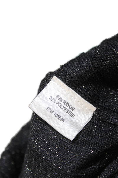 Worth New York Unisex Pullover Striped Mock Neck Black Sweater Size M