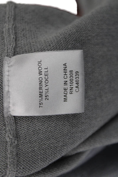 Peter Millar Mens Pullover Gray Mock Neck Zip Merino Lyocell Size M