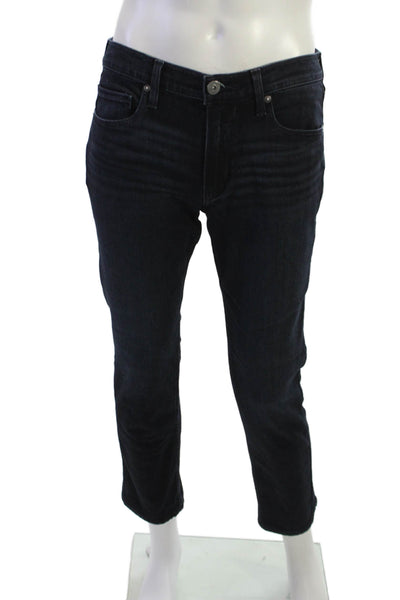 Paige Mens Skinny Ankle Jeans Dark Blue Button Closure Size 31