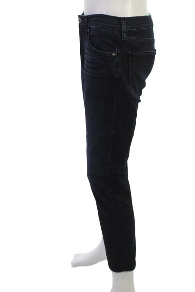 Paige Mens Skinny Ankle Jeans Dark Blue Button Closure Size 31