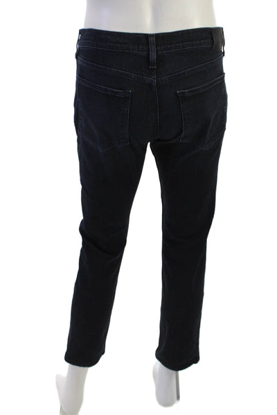 Paige Mens Skinny Ankle Jeans Dark Blue Button Closure Size 31
