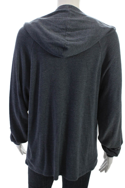 Lauren Moshi Womens Pullover Hoodie Dark Gray Biker Graphic Long Sleeve Size XS