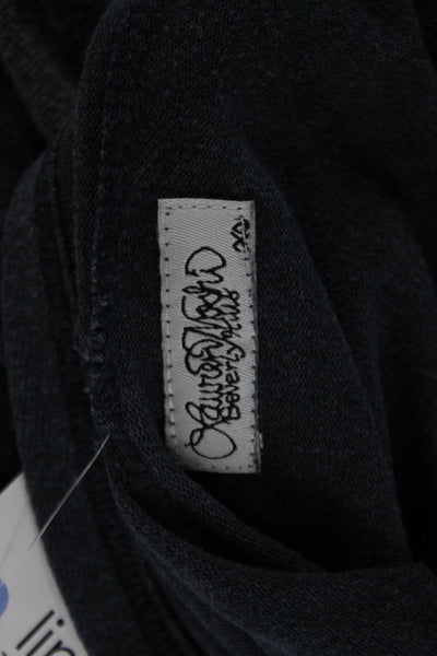 Lauren Moshi Womens Pullover Hoodie Dark Gray Biker Graphic Long Sleeve Size XS
