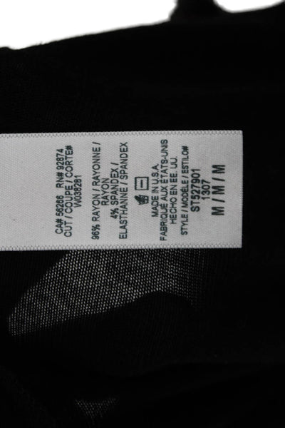 Splendid Women Black Basic Button-Up Long Sleeve Collared Top Size M