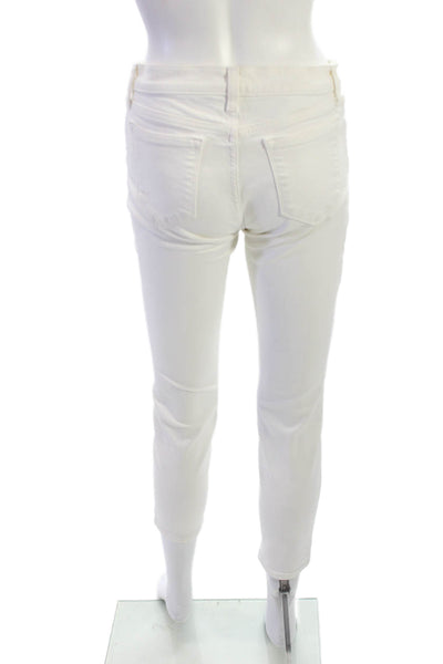 J Crew Women Skinny Ankle Jeans White High Rise Petite Size 27