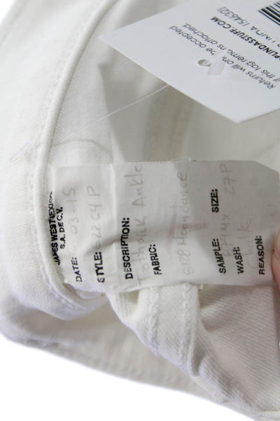 J Crew Women Skinny Ankle Jeans White High Rise Petite Size 27