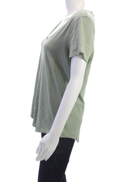 Lululemon Women Basic V-Neck Short Sleeve Green T-Shirt Size 8