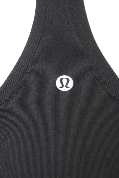 Lululemon Womens Basic Black Nylon Blend Round Neck Tank Size 8