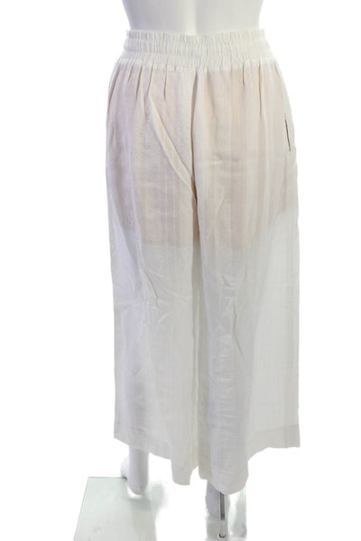 Prabal Gurung Unisex Bohemian 2pc White Viscose Round Neck Long Sleeve Size 4