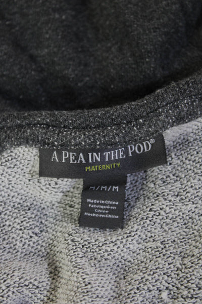 A Pea In The Pod Women Pullover Sweatshirt Dark Gray Quote Maternity Size M