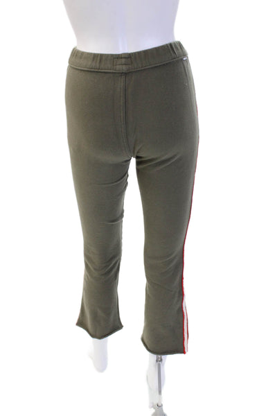 Mother Women Ankle Jogger Sweatpants Green 100% Cotton Army Size XS