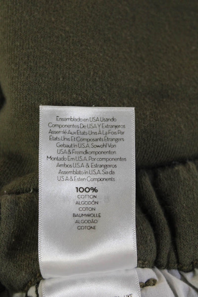 Mother Women Ankle Jogger Sweatpants Green 100% Cotton Army Size XS
