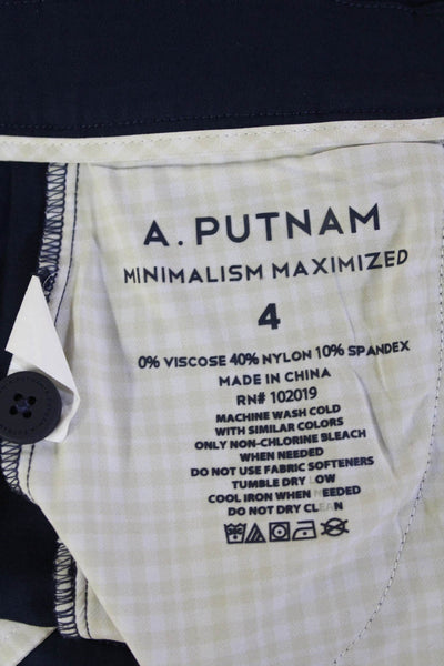 A. Putnam Unisex Chino Shorts Dark Blue Button Closure Size 4