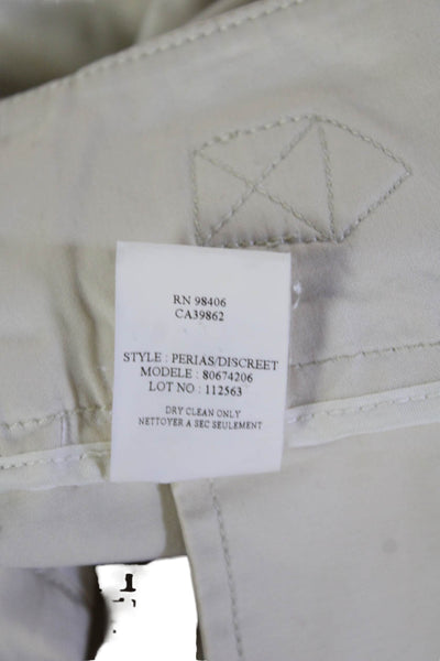 Theory Women Ankle Cropped Dress Pants Beige Button Size 4