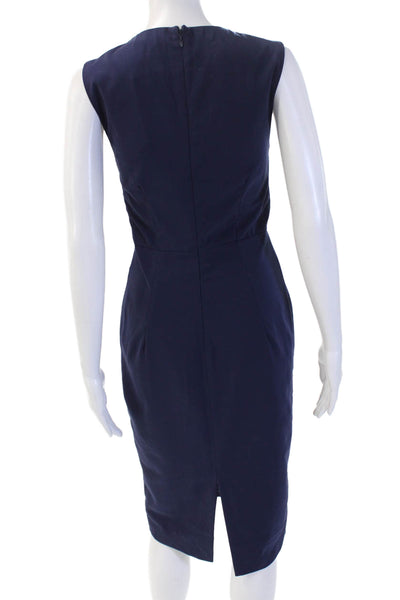 AQ/AQ Womens Bodycon Pencil Dress Dark Blue Sleeveless Mid Calf Zip Size 4