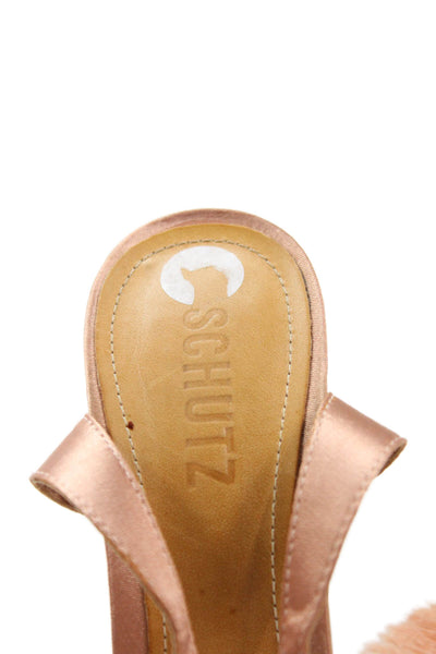 Schutz Womens Tassel Trim Lace Up Sandals Pink Size 8B