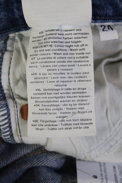 Closed Womens Cropped Straight Jeans Blue High Rise Cotton Petite Size 24