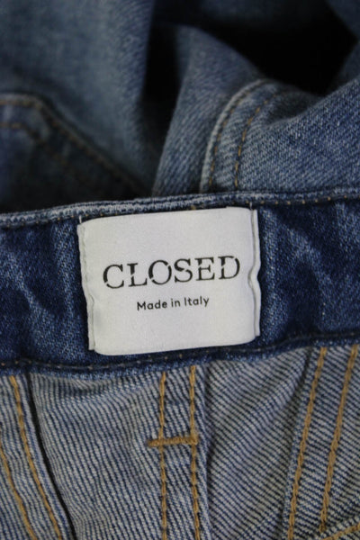 Closed Womens Cropped Straight Jeans Blue High Rise Cotton Petite Size 24