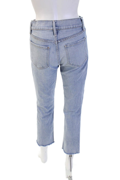 Frame Denim Womens Ankle Cropped Light Blue Jeans Size 25
