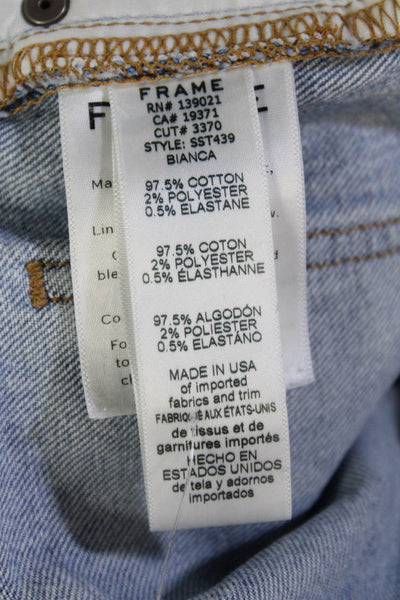 Frame Denim Womens Ankle Cropped Light Blue Jeans Size 25