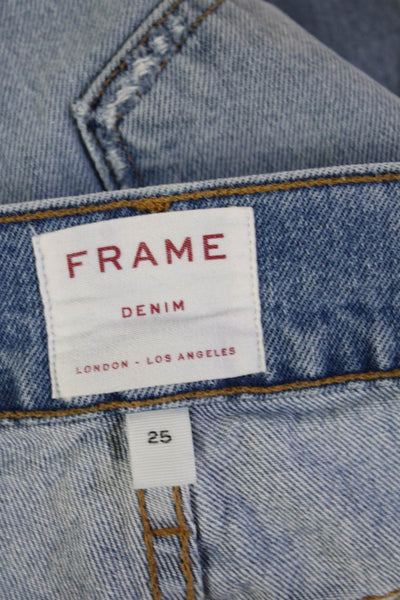 Frame Denim Womens Ankle Cropped Light Blue Jeans Size 25