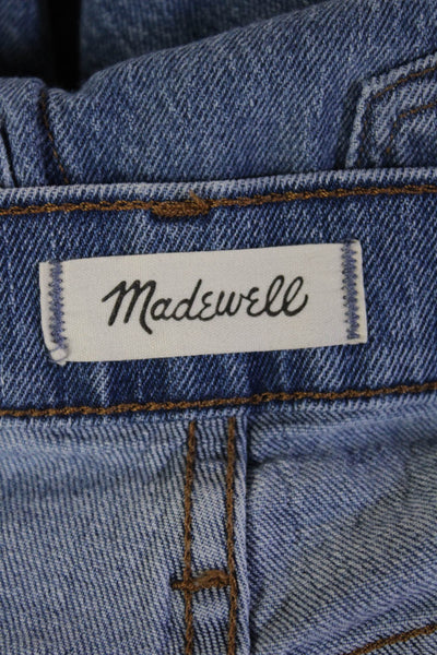 Madewell Womens High Rise Skinny Ankle Cropped Jeans Blue Button Size 24