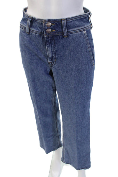 J Crew Womens Cropped Wide Leg Jeans Blue Size 24