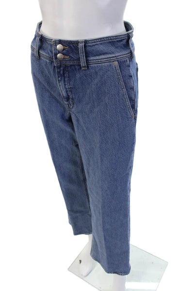 J Crew Womens Cropped Wide Leg Jeans Blue Size 24