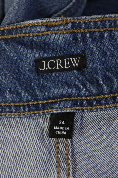 J Crew Womens Cropped Wide Leg Jeans Blue Size 24